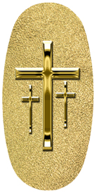 DASOV 517 GD SH GD Gold 3 Crosses Shimmer Gold Background